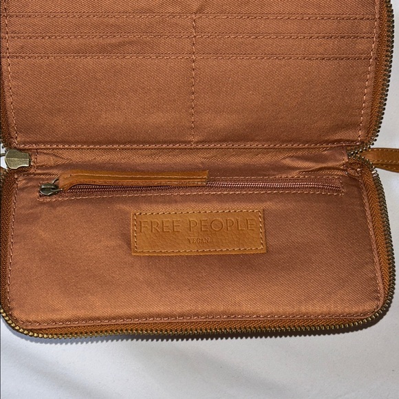 Free People Brown Distressed Vegan Leather Wallet Wristlet - Picture 12 of 16